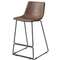 Полубарный стул Fargo 66 см, коричневый на черных металлических ножках | Купить в Hallberg.ru