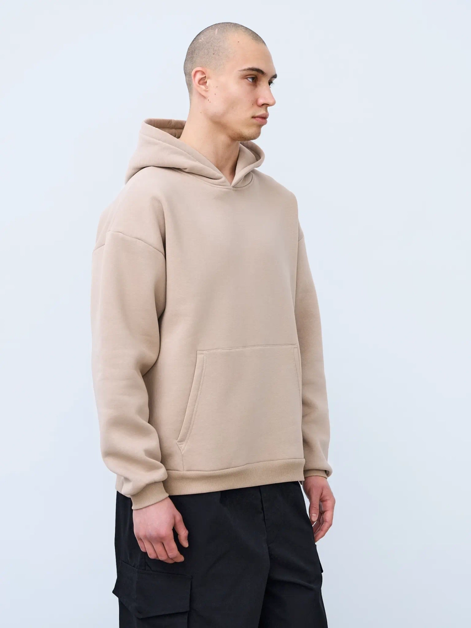 Худи оверсайз с начёсом (бежевый)