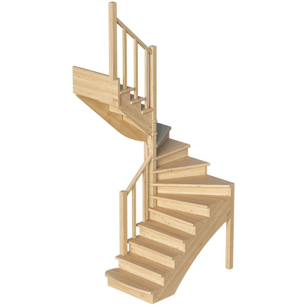 Лестница на второй этаж К-003м/1 Левая с подступенками