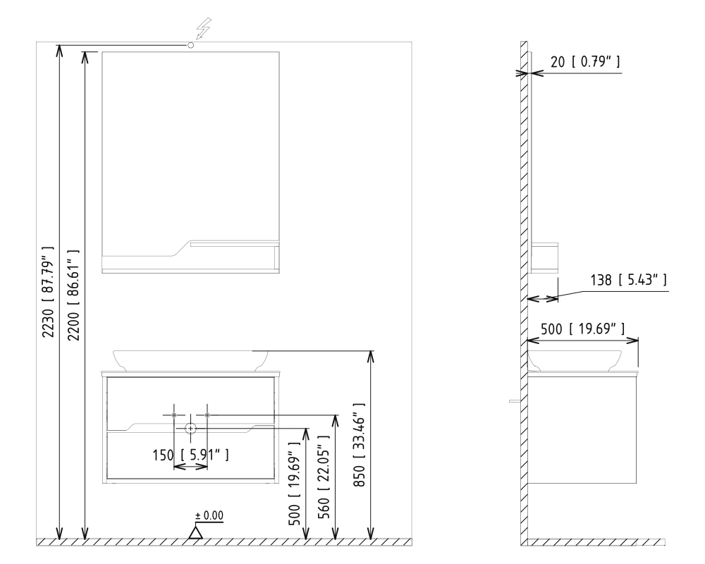 Зеркало ORKA Galia 80x100 Lidya