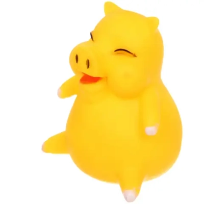 Игрушка резиновая с пищалкой «Свинка», цвет желтый, 9,5см (лейбл)