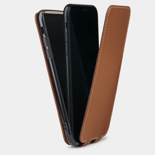 Чехол для iPhone X/XS из натуральной кожи теленка, цвета карамель