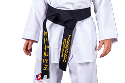 Пояс для тхэквондо ProfSport Премиум с вышивкой черный