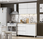 Кухонный гарнитур 2м модульный Белый текстурный/Тростник,200х215 см токио Астрид-Мебель