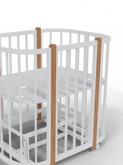Кроватка трансформер Nuvola Lux 5 в 1 на маятнике, цвет белый/бук