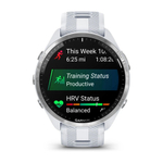 Смарт часы Garmin Forerunner 965 белые, титановый безель, с белым ремешком