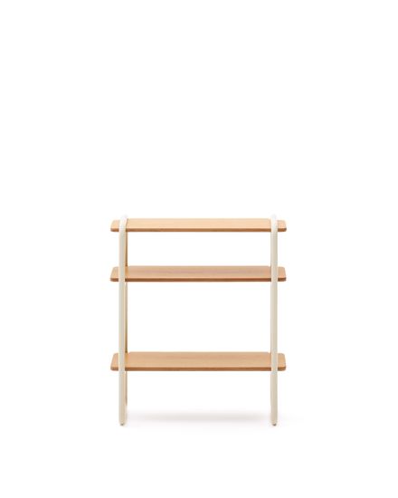 Стеллаж из ясеневого шпона цвета Tinn с бежевой металлической конструкцией, 70 x 60