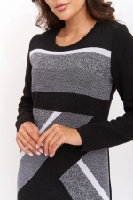 Платье С 1559/черный-серый графит