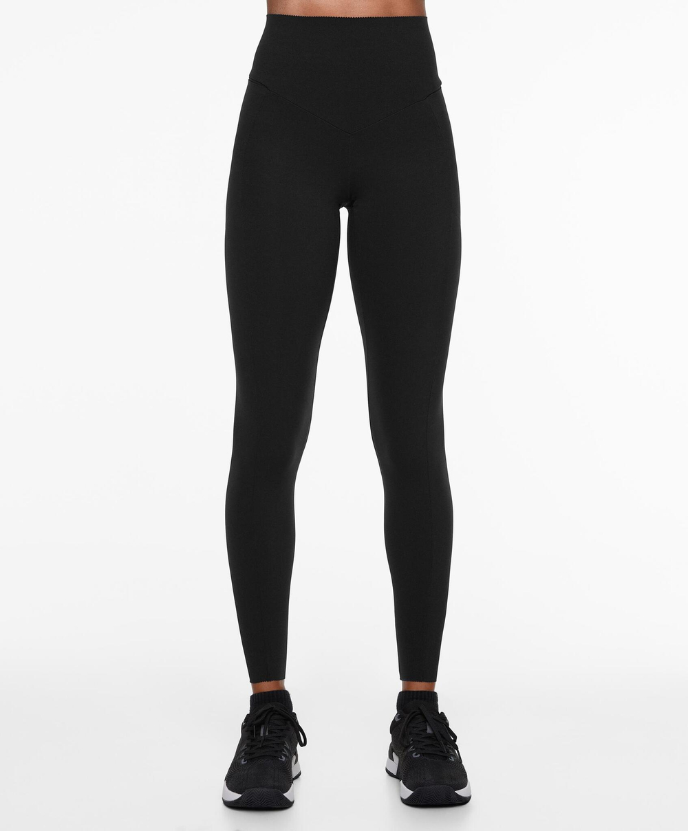 OYSHO Легинсы до щиколотки Compressive, карман и высокая посадка, 65 см, черный