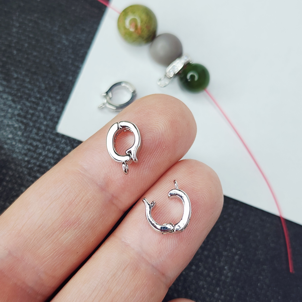 Бейл зажимной, фианит, родий, для подвесок, р-р 11мм, люкс фурнитура, штучно