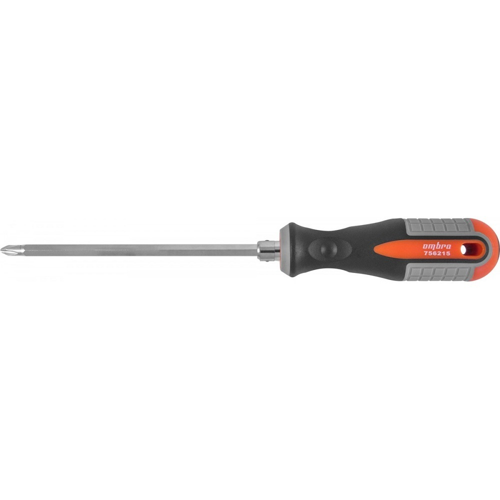 Отвертка OMBRA стержневая двусторонняя ROUND GRIP, РН2,SL6x150мм   756215