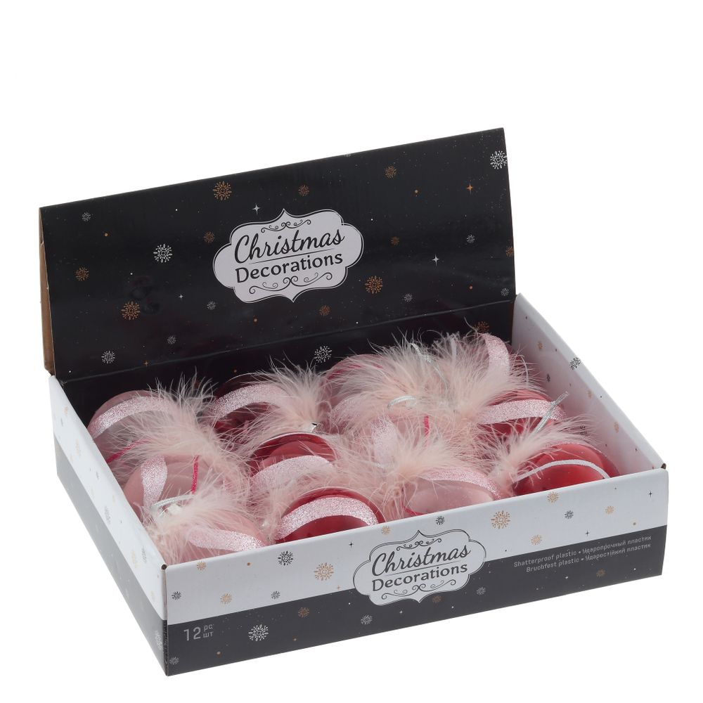 GAEM Набор из 12шт Украшение новогоднее "Шар", D 8 см, L35 W27 H8,5 см