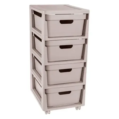 Комод на колесах luxe, 4 ящика, 300х690 мм (светло-бежевый)