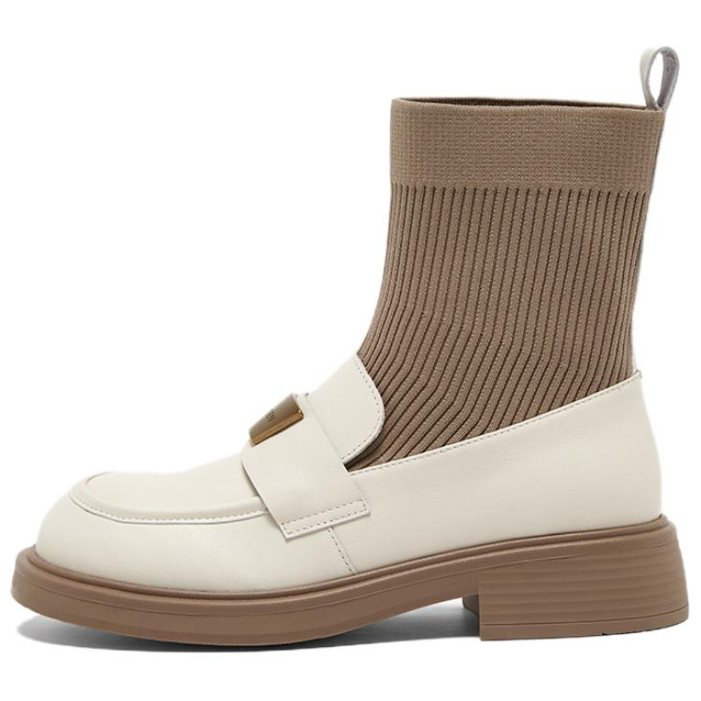 BASTO Cow Leather 16cm Stretch Boots 4CM Women"s