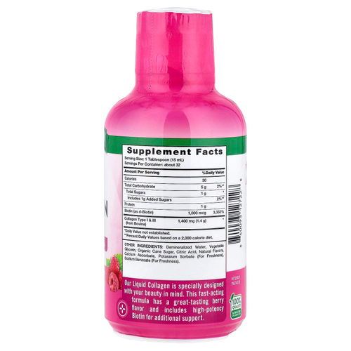 Nature's Truth, жидкий коллаген премиального качества с биотином, со вкусом ягод, 473 мл (16 жидк. унций)