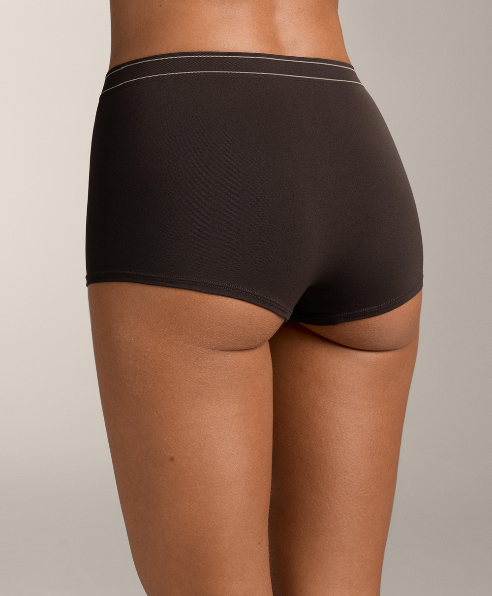 OYSHO Набор из двух бесшовных трусов-шортов, шоколадный