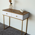 Туалетный столик консоль ROYAL 5311 эко (Дуб Кантри-Золото-р.золото)