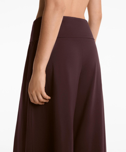 OYSHO Брюки прямого кроя из хлопковой смеси с отворотом на талии, шоколадный