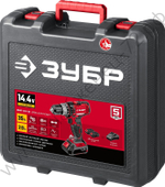 ЗУБР С1, 14.4 В, 35 Н·м, 2 АКБ (2 А·ч), дрель-шуруповерт, кейс (ДШЛ-145-22)