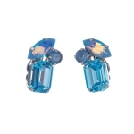 Клипсы Crezus, с кристаллами, CZ24-24E7 (голубой)