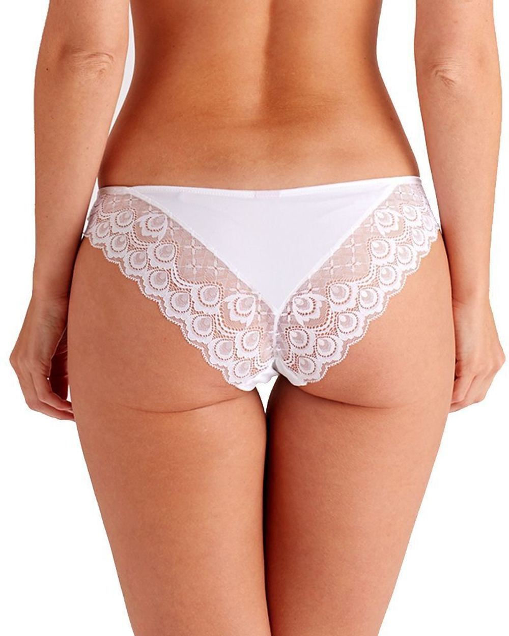 Шелковистые трусики-бразилиана с кружевом Natasha (Размер: L) (Цвет: черный)