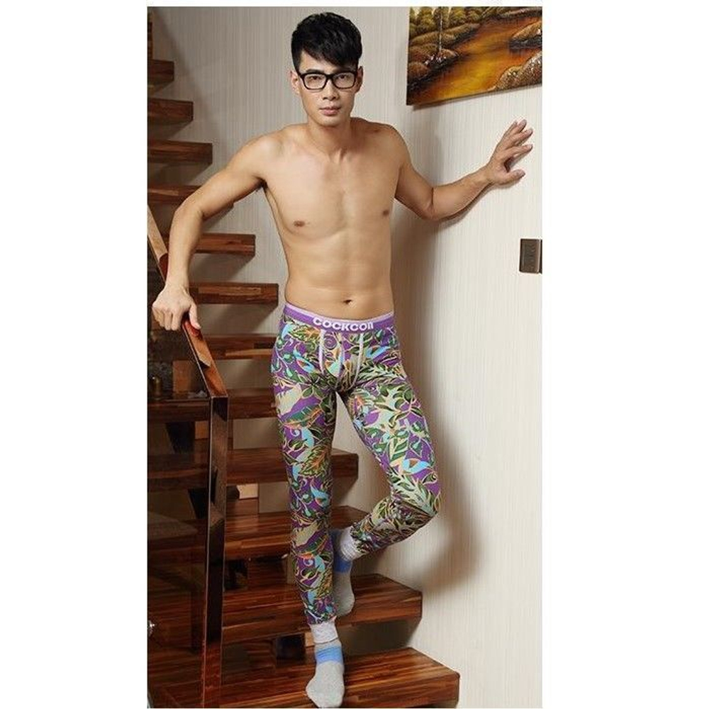 Мужские кальсоны с узором фиолетовые Cockon MAN pants Violet 23715