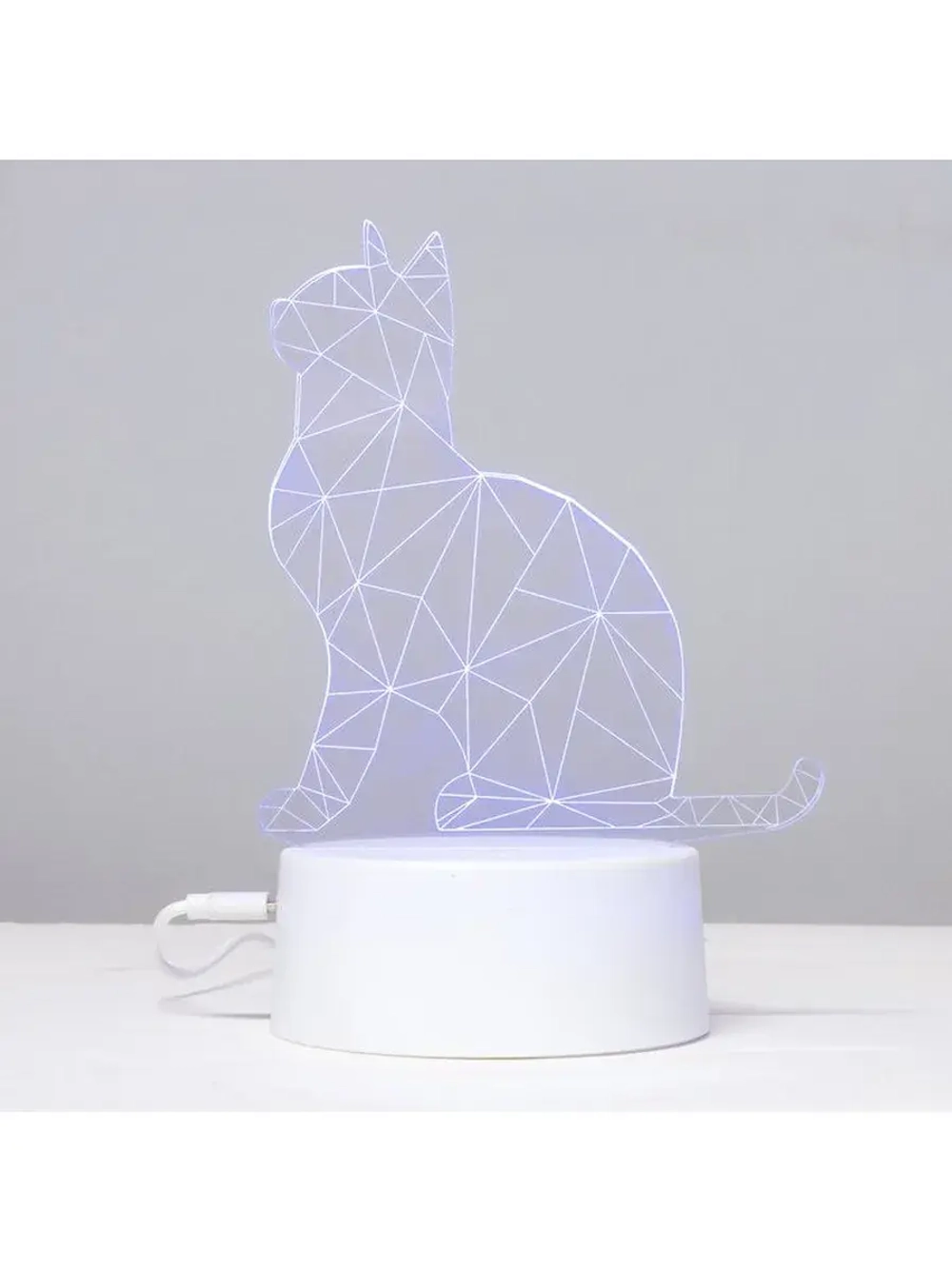 Светильник сенсорный «Кот сидя» LED 7 цветов USB/от батареек