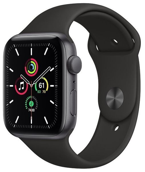 Часы Apple Watch SE GPS 44mm Aluminum Case with Sport Band, серый космос/тёмная ночь 2021 (MKQ63RU/A)