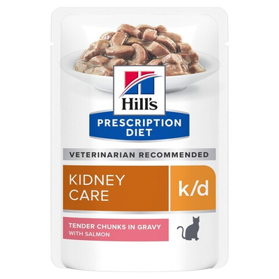 Hill's Feline k/d Salmon 85 г - диета консервы (пауч) для кошек с проблемами почек (лосось) 3410LN