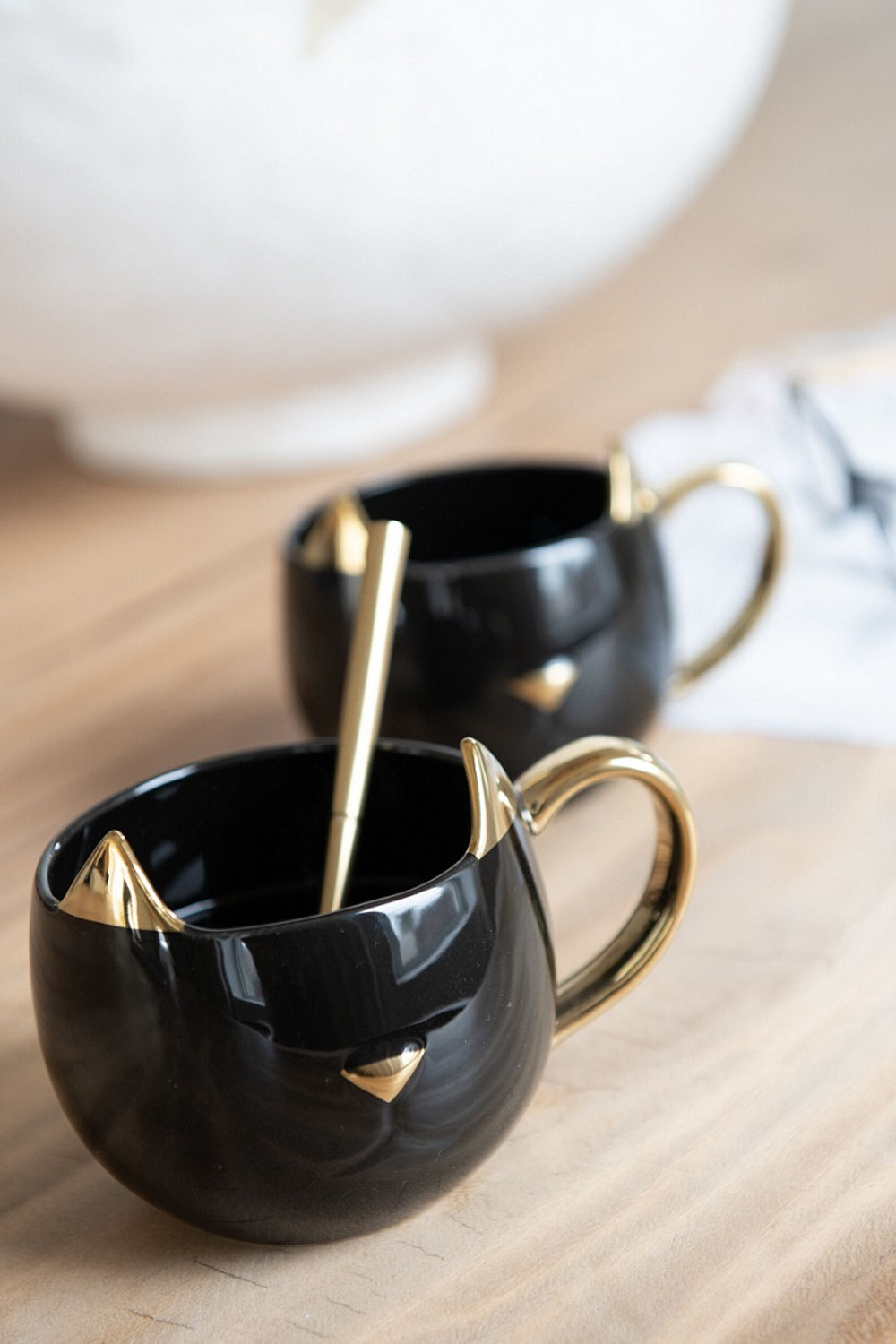 Набор из 2-х чашек "Кот" черный 9,7x8x9см 400мл