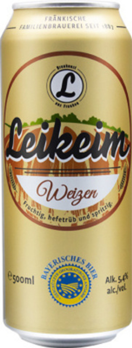 Пиво Лайкайм Вайцен / Leikeim Weizen 0.5 - банка
