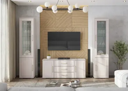 Тумба под ТВ Антеро ТБ-02 с декор. опорами (кашемир/шампань), Интерьер-Центр, г. Пенза