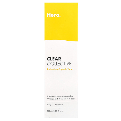 Hero Cosmetics, Clear Collective, балансирующий тоник с капсулами, 130 мл (4,40 жидк. унции)