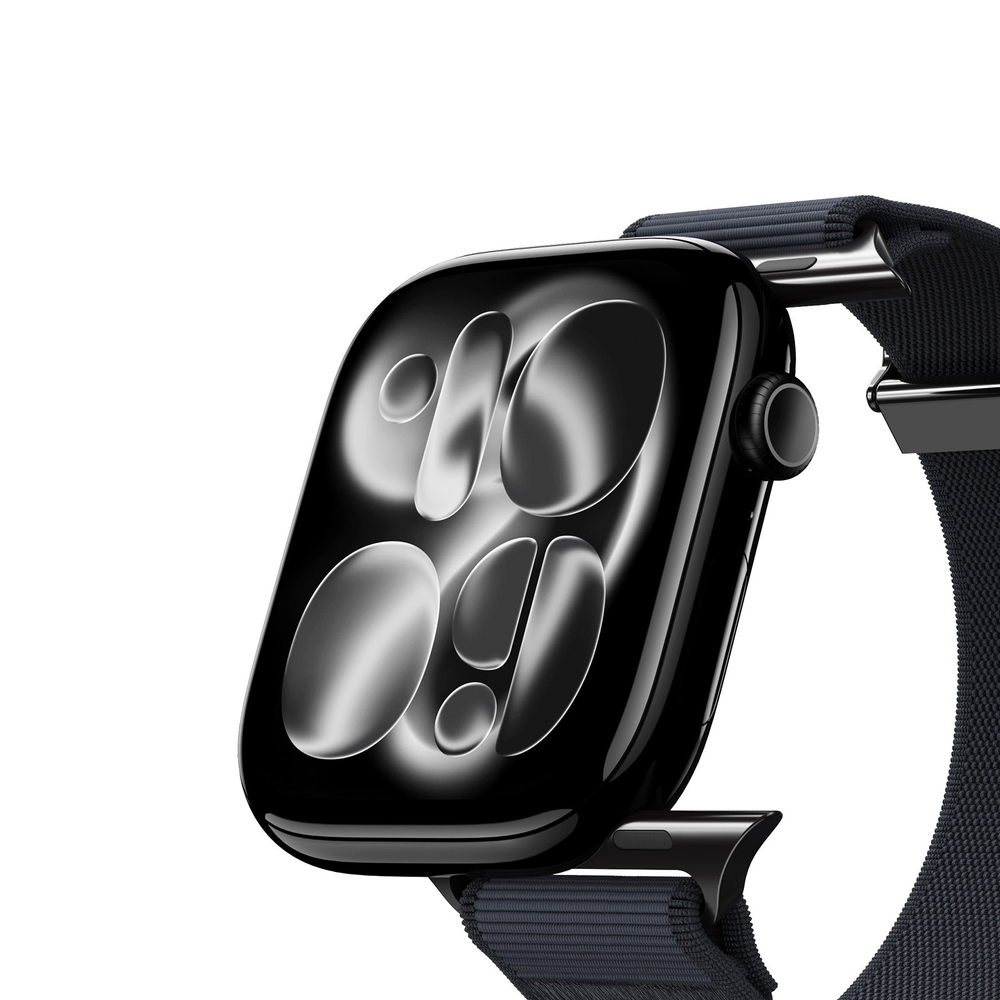 Ремешок черного цвета с магнитной фиксацией для смарт часов Apple Watch размером 42, 44, 45, 46, 49MM, серия Strap (YM Series) от Dux Ducis