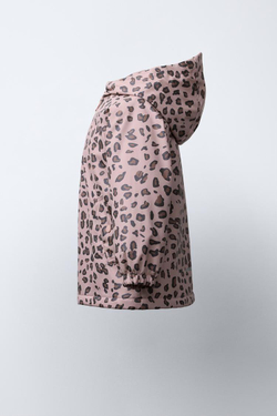 ZARA ПРОРЕЗИНЕННЫЙ ДОЖДЕВИК С ПРИНТОМ WATER RESISTANT, РОЗОВЫЙ