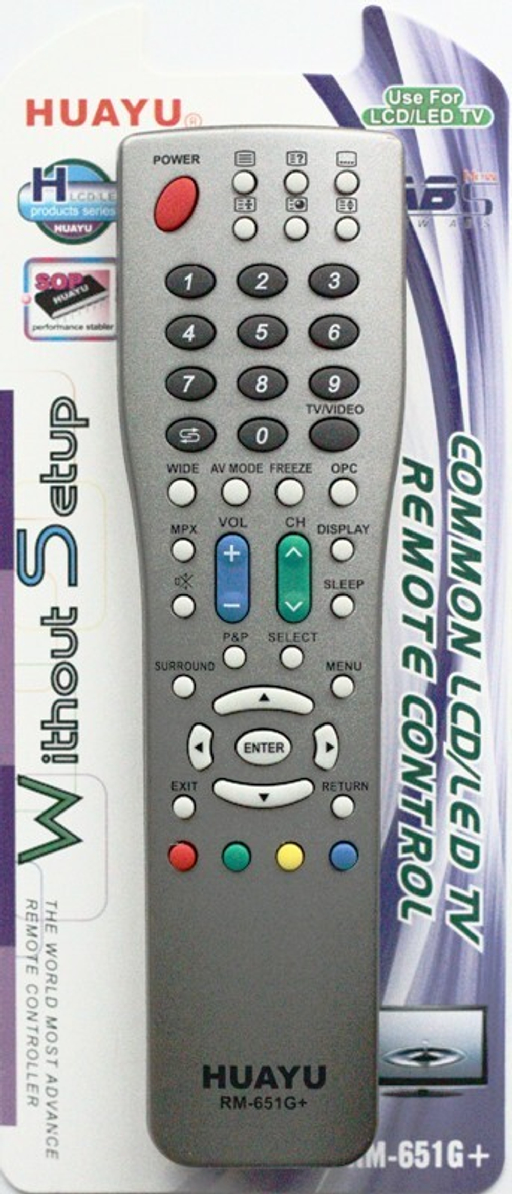 Пульт универсальный Huayu для Sharp RM-651G+ (корпус GA473WJSA)