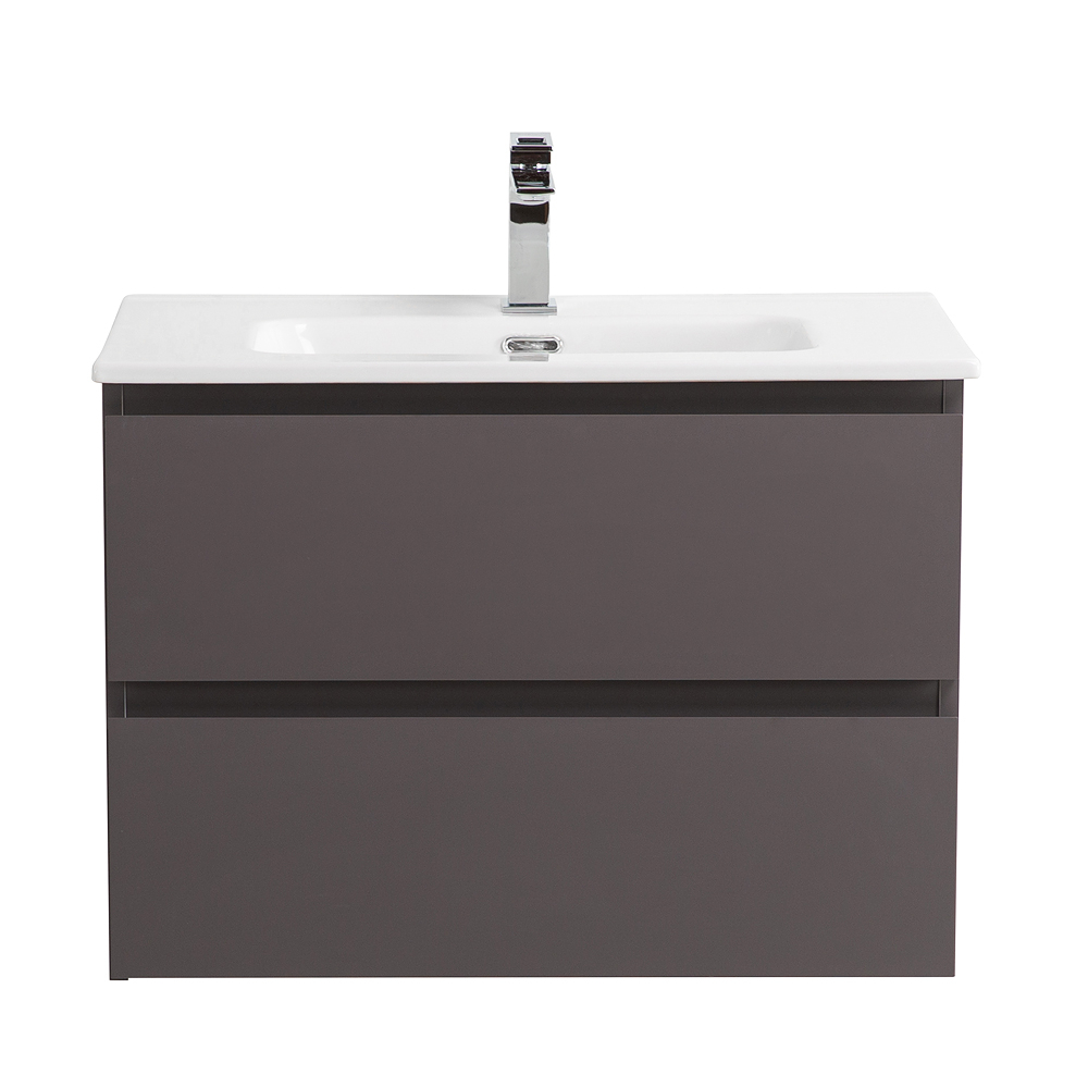 Тумба с раковиной подвесная BelBagno KRAFT-600-2C-SO-GSO Темно-Серый матовый, раковина белая BB600ETL