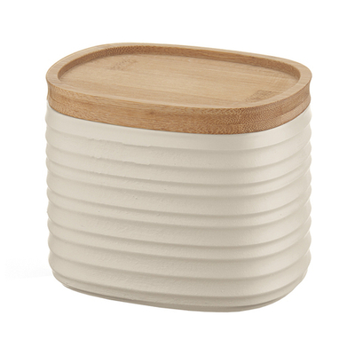 Банка для хранения с бамбуковой крышкой tierra, 500 мл, бежевая