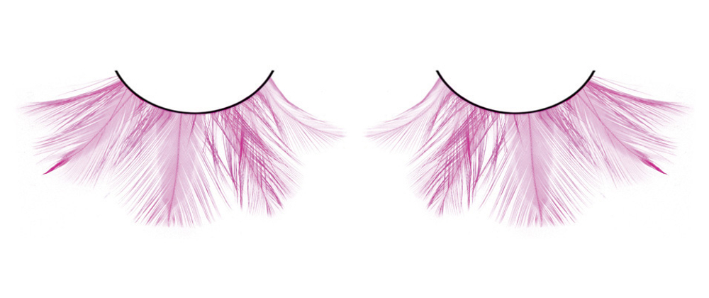 Розовые ресницы-перья (Цвет: розовый)