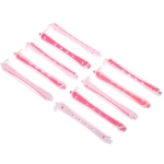 Бигуди пластмассовые-коклюшки 10шт, d=8мм (белый-розовый)