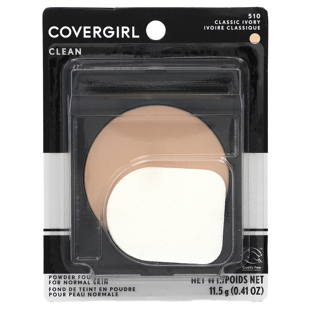 Covergirl, Clean, тональная пудра, оттенок 510, слоновая кость, 11,5 г (0,41 унции)