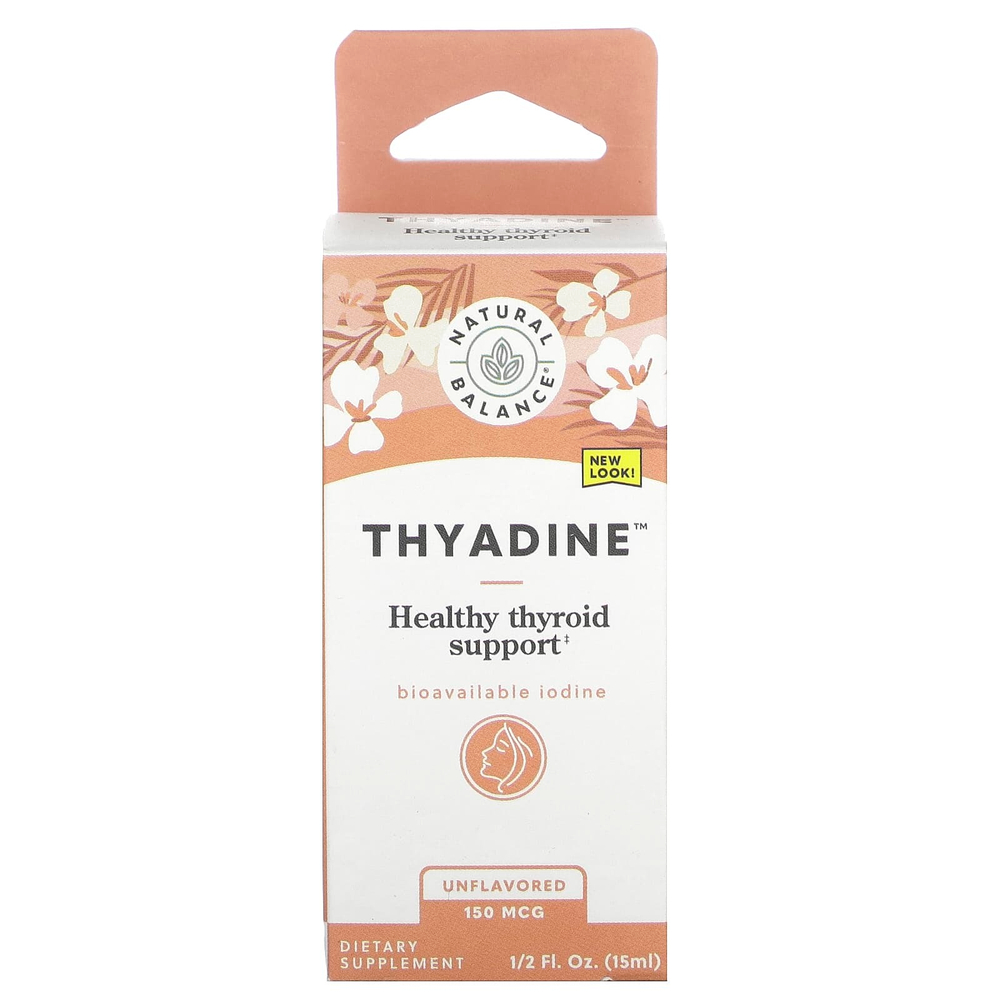 Natural Balance, Thyadine, поддержка здоровья щитовидной железы, без добавок, 150 мкг, 15 мл (0,5 жидк. унц.)