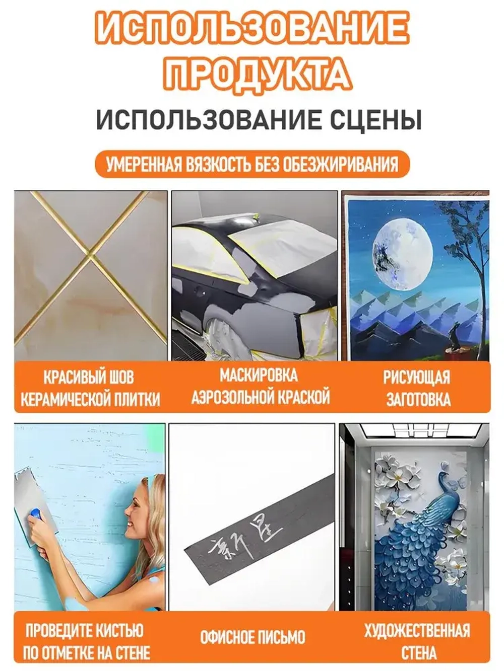 Малярная лента чёрная 5 шт. 20 мм для ремонта/DIY