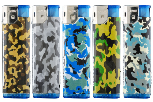 Зажигалки Пьезо с фонарем ROYAL  HL-329 (хакки) (1*50шт*20бл)