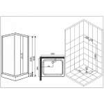 Душевой уголок Esbano ESR-8021 ESUGR8021 120х80 стекло рифленое, матовое/профиль хром