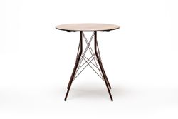 "Конте" интерьерный стол из HPL круглый Ø70см, цвет "дуб"