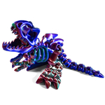 Динозавр-скелет Ти-Рекс (T-rex Dino) с косточкой, гибкая фигурка, красно-сине-зеленый