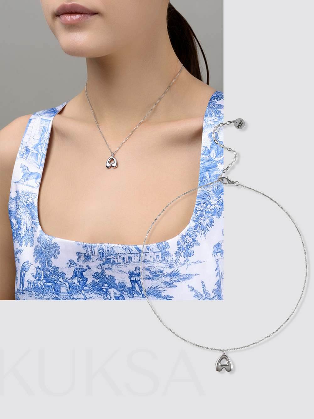Колье "Simple words A" Silver
