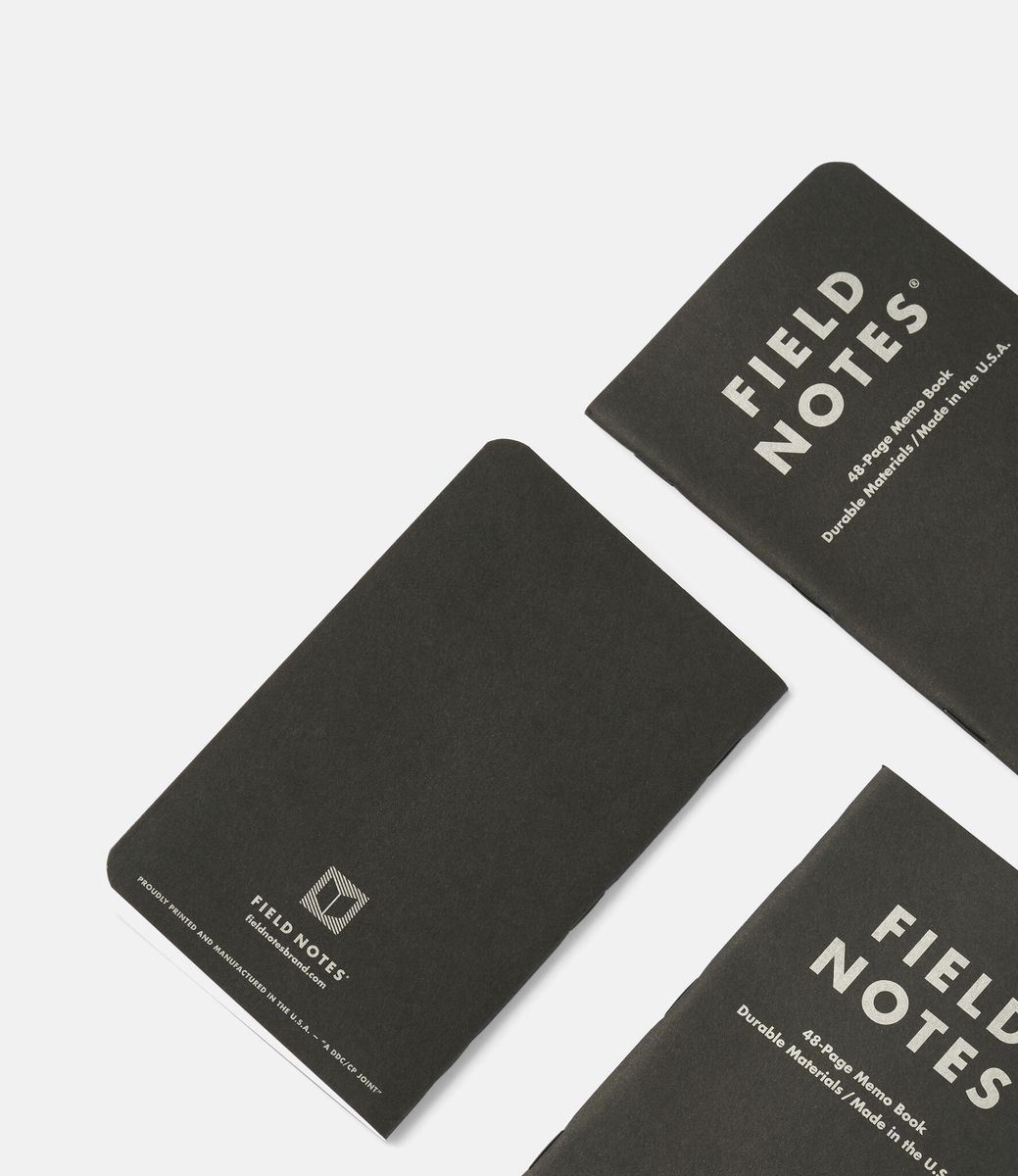 Field Notes Pitch Black Memo Book — набор блокнотов для заметок в точечную сетку