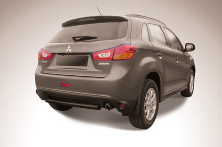Защита заднего бампера Mitsubishi ASX (2012-2016) d76 короткая черная